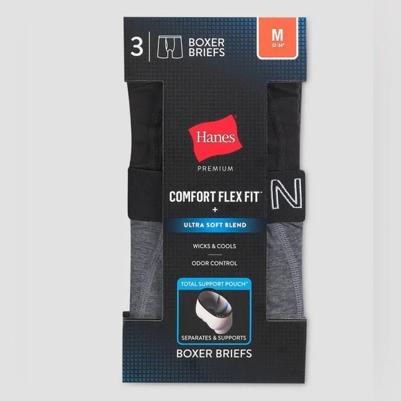 **CLEARANCE** HANES - Men’s 3pk Support Pouch Boxer Briefs. - Picture 5 of 7
